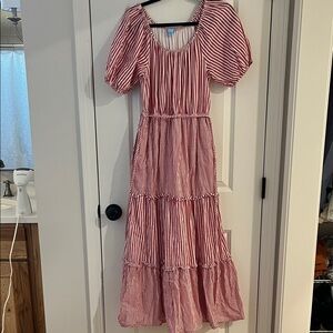 Draper James Red and White Striped Dress